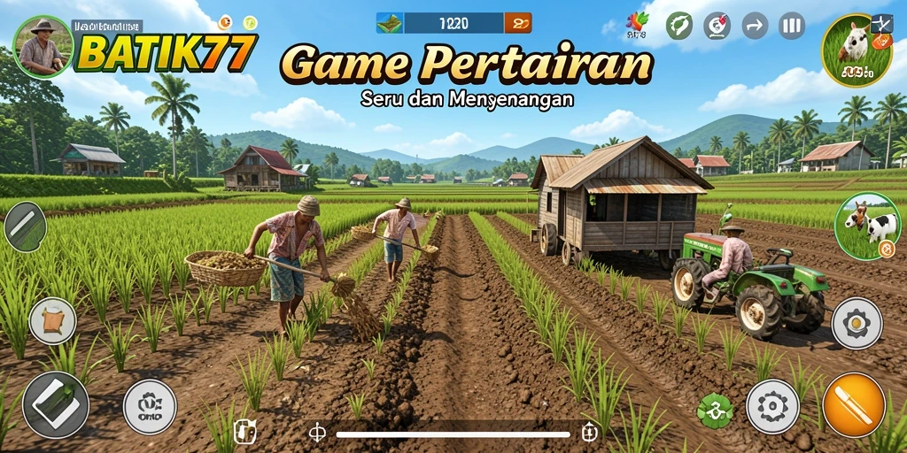 Tampilan gameplay menarik dari BATIK77 di dunia pertanian.