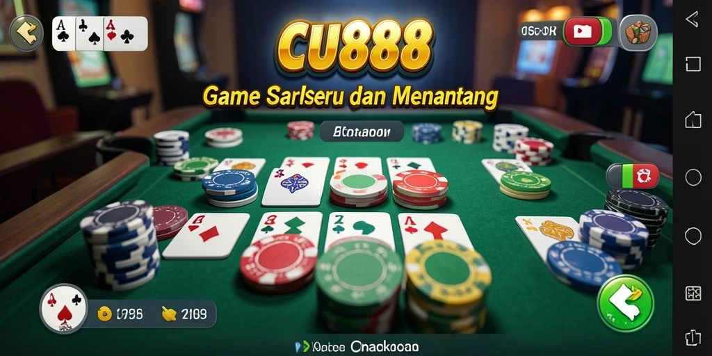 Tampilan gameplay CU888 yang penuh aksi Gaple.