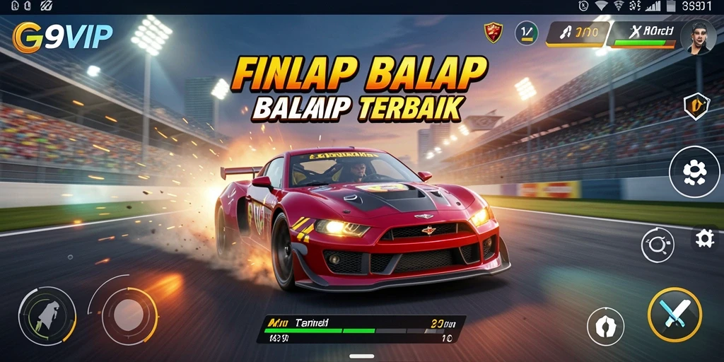 Screenshot menampilkan aksi balap seru dalam G9VIP.