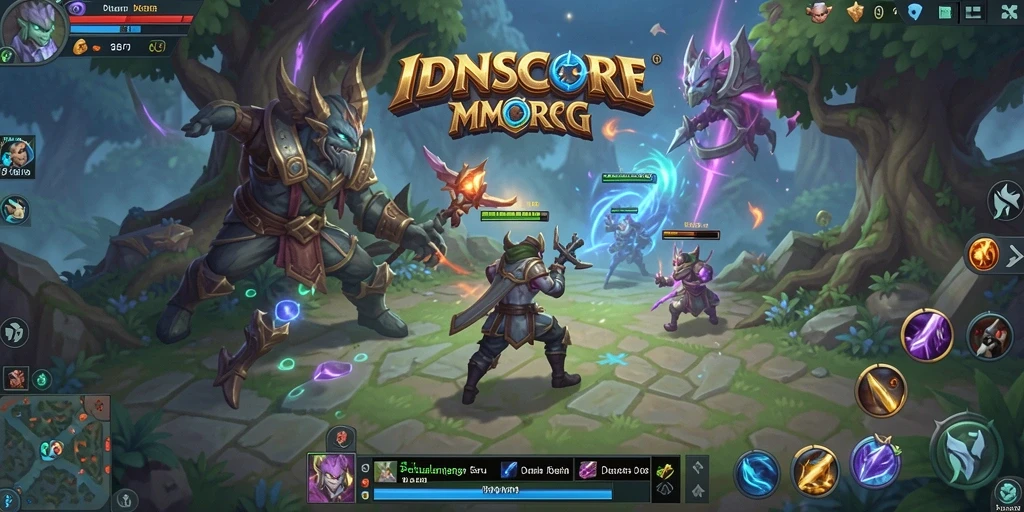 Gameplay seru dan interaktif di IDNSCORE MMORPG.