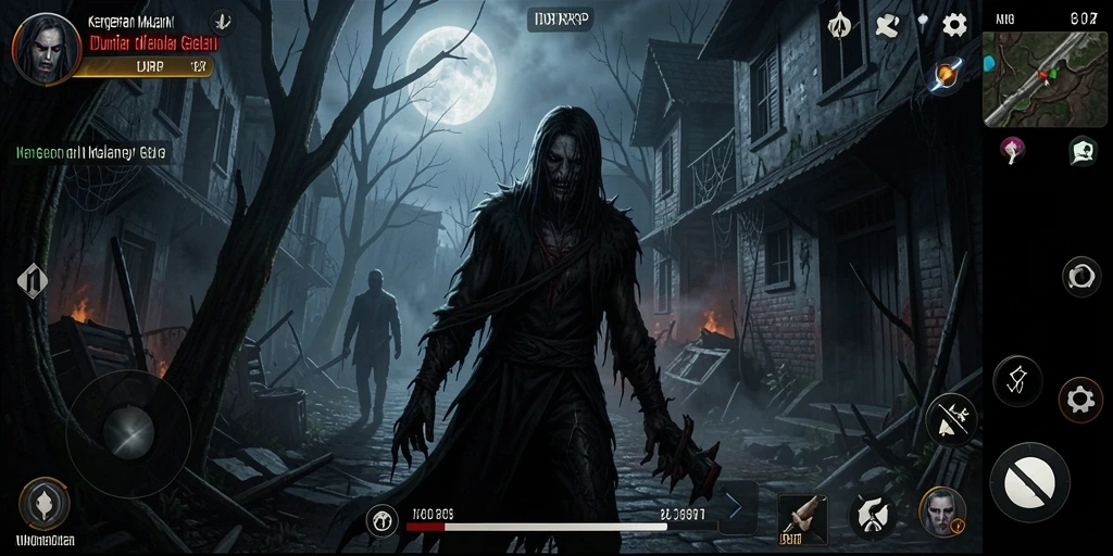 Gameplay <strong>IDRRP</strong> yang menegangkan dengan suasana gelap dan mencekam.