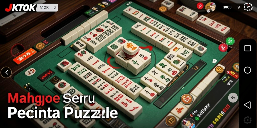 Tampilan gameplay JKTOK yang menarik dengan ubin Mahjong berwarna-warni.