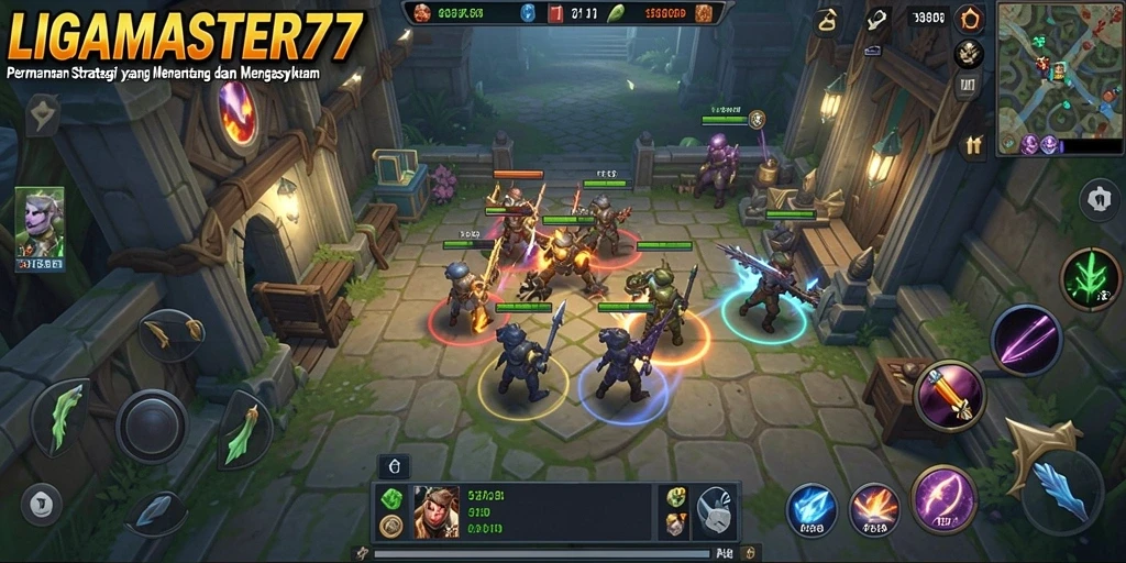 Screenshot utama LIGAMASTER77 yang menampilkan gameplay strategi yang mendebarkan.
