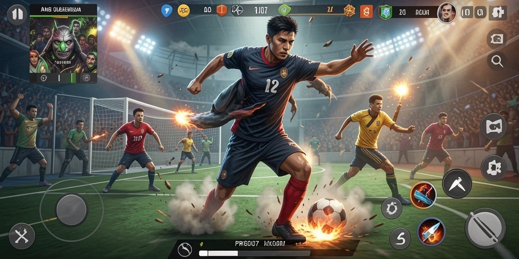 Tampilan dinamis dari gameplay PRG007 dalam olahraga yang seru.