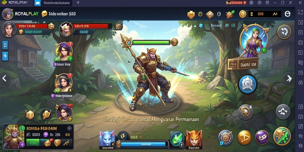 Tangkapan layar menampilkan pertempuran strategi epik dalam ROYALPLAY.