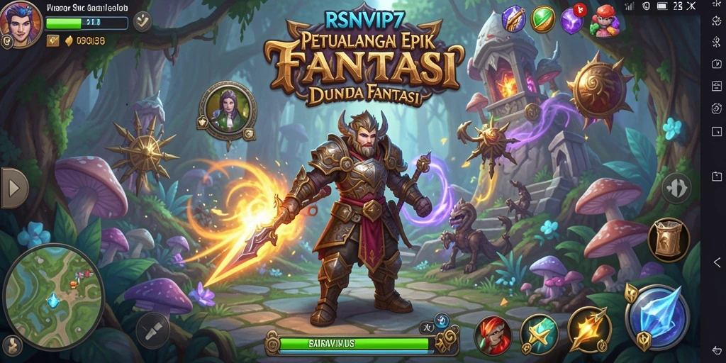Screenshot menampilkan pertarungan epik dalam gameplay RPG RSNVIP7.
