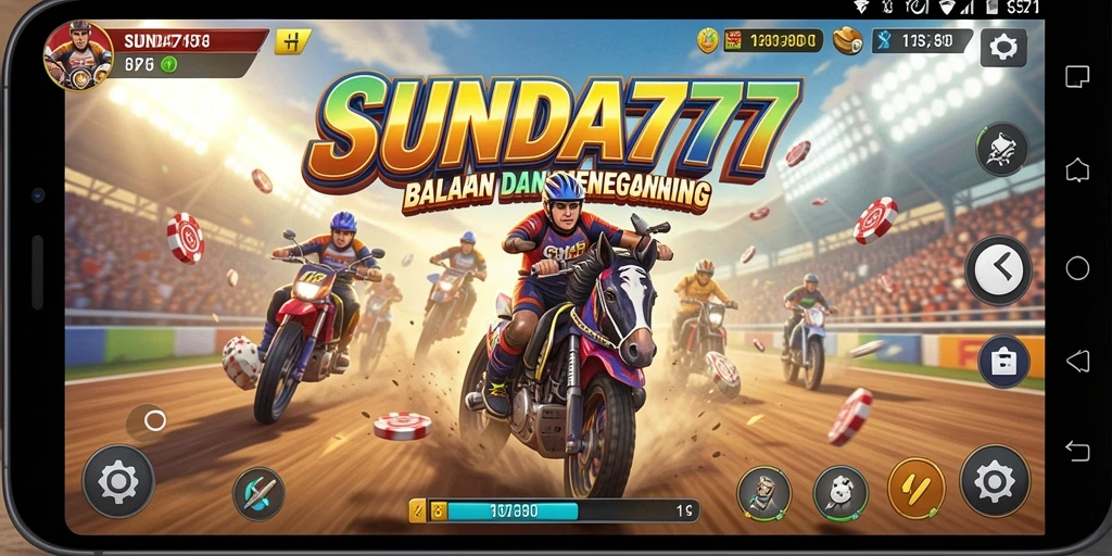 Screenshot gameplay SUNDA777 yang menampilkan serunya balapan.