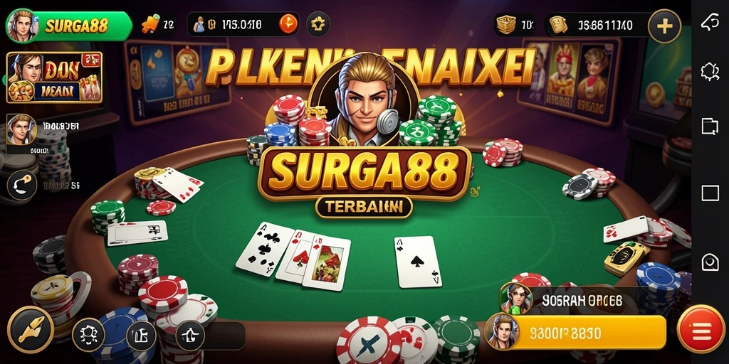 Screenshot utama dari gameplay Poker di SURGA88.